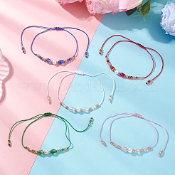 Pulseras trenzadas de cuentas de vidrio y semillas&nbsp;BJEW-MZ00283
