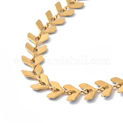 Bracelet chaînes à maillons épis de blé en émail&nbsp;BJEW-P271-02G-02