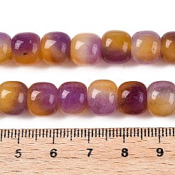 Teñidos naturales blancas abalorios de jade hebras&nbsp;G-T138-D12