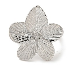 Manschettenringe aus Messing mit Blumenständer für Damen&nbsp;RJEW-G323-07P