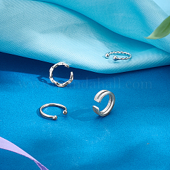 4 paio di orecchini a polsino in argento sterling&nbsp;EJEW-PH0001-38P