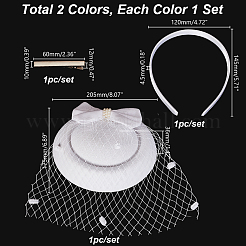 2 juego de bandas para el cabello con velo de malla de 2 colores&nbsp;MRMJ-GA0001-23