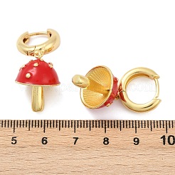 Creolen aus Messing mit Emaille und Pilzmotiv&nbsp;EJEW-Z115-07G