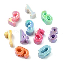 50 Stück 10 Stile undurchsichtige UV-beschichtete Acrylperlen&nbsp;PACR-CJ0001-49