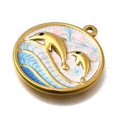 304 Edelstahl-Emaille-Anhänger&nbsp;STAS-Z163-21G-03