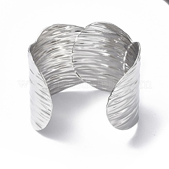 Bracelet manchette large ouvert en acier inoxydable 304 anti-ternissement pour femme&nbsp;BJEW-F442-02P