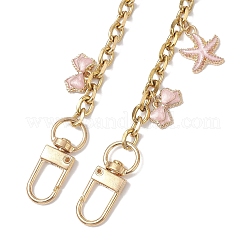 Catene decorative per borse in lega smaltata rosa con fiocco in nappa in acciaio inossidabile 304&nbsp;AJEW-BA00171-02