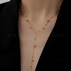 304 Edelstahl Kugelkette lange Quaste Y Halsketten für Frauen&nbsp;FS-WG75565-01