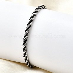 Bracelets en corde de nylon en acier inoxydable 304&nbsp;BJEW-Z124-01P