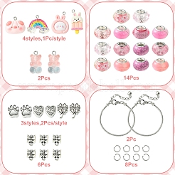 DIY Cartoon Harz & Legierung europäischen Perlen Armbänder Herstellung Kits&nbsp;DIY-FS0007-21