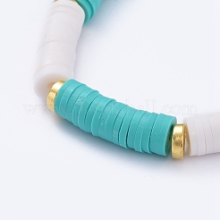 Bracciali elasticizzati fatti a mano in perle di argilla polimerica&nbsp;BJEW-JB05091
