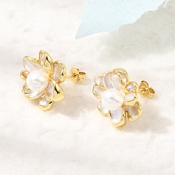 Pendientes de esmalte de latón&nbsp;KK-CBAB173-02B-G