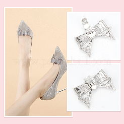 4 Stück Schuhdekoration aus Legierung mit Strass in 2 Stilen&nbsp;FIND-WR0010-36