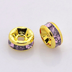 Perline distanziatori strass in ottone&nbsp;RB-A014-Z5mm-10G-NF