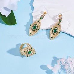 Verstellbare Ringe mit grünem Zirkonia-Bösem-Blick&nbsp;JR925A