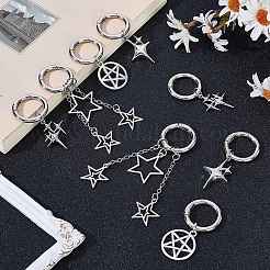 8 Stück 4 Stile Stern Messing & Legierung Schuh Charms&nbsp;HJEW-BM0001-04