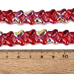 Perles de verre transparentes galvanisées avec peinture de cuisson&nbsp;EGLA-Q136-03A-11