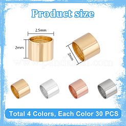 120 pz 4 colori perline in acciaio inossidabile 304&nbsp;STAS-PH0005-74