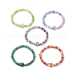 Bracelets extensibles en perles de turquoise teintées synthétiques pour femmes et hommes&nbsp;BJEW-JB11549