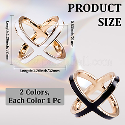 2 pieza de clip de anillo de bufanda de esmalte de aleación de 2 colores para mujer&nbsp;AJEW-CY0001-71