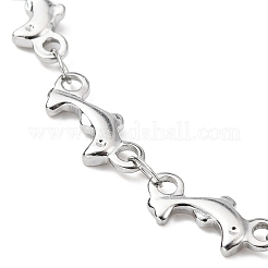 Fußkettchen mit Delfingliederkette aus 304 Edelstahl&nbsp;AJEW-AN00559