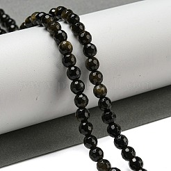 Natürliche goldenen Glanz Obsidian Perlen Stränge&nbsp;G-E571-A01-01