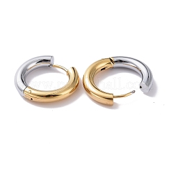 Pendientes de aro con bisagras de acero inoxidable 304 de dos tonos para mujer&nbsp;EJEW-A073-01C