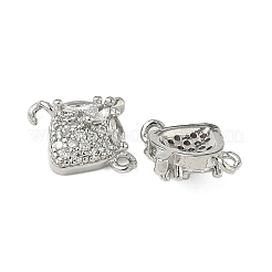Messing Pavé klare Zirkonia Fruchtverbinder Charms&nbsp;KK-Z109-01P-01