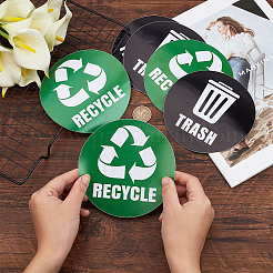 6 stücke 2 arten pvc müll recyceln müll zeichen aufkleber&nbsp;DIY-WH0043-40