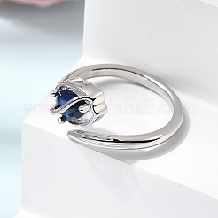 Bagues ouvertes en laiton avec micro pavé de zircones cubiques pour femmes&nbsp;RJEW-L343-01P-05