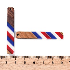 Pendentifs en résine rayée opaque et bois de noyer du jour de l'indépendance&nbsp;RESI-U010-02H
