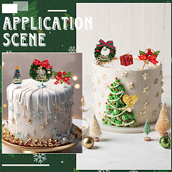 20 pièce 10 styles de décoration de gâteau en plastique sur le thème de Noël&nbsp;AJEW-SC0003-54B