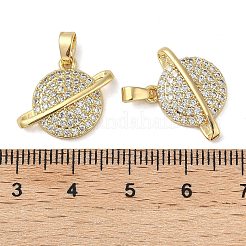 Pendentifs avec zircon cubiques à micro-pavés en laiton&nbsp;KK-U045-12G