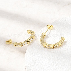Pendientes de tuerca de circonio cúbico con micro pave de latón&nbsp;CU-CBABA66-09G