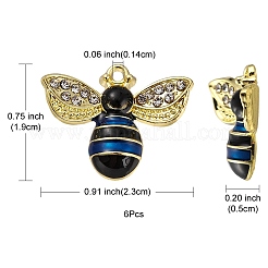6 ciondoli smaltati in lega di placcatura cremagliera&nbsp;ENAM-YW0002-56G