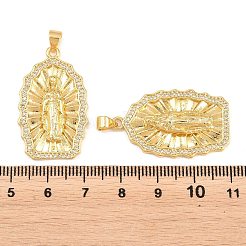 Pendenti in zirconi cubici trasparenti in micro pavè di ottone&nbsp;KK-P353-19G-03