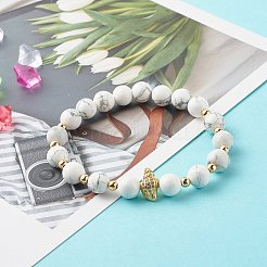 Braccialetti elastici con charm in zirconia cubica a forma di conchiglia per donne adolescenti&nbsp;BJEW-JB06850-02