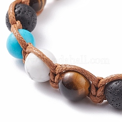 Braccialetto di perline intrecciate con pietre preziose miste naturali e sintetiche da donna&nbsp;BJEW-TA00103