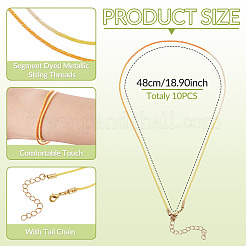 10 collana in cotone e cordino metallico&nbsp;NJEW-TAC0055