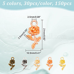 150 pièces 5 couleurs pendentifs en alliage de style tibétain&nbsp;FIND-AR0004-39