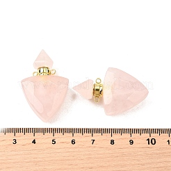 Pendentifs de bouteille de parfum en quartz rose naturel&nbsp;G-L623-10G-01
