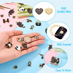 30pcs 15 Arten Legierungs-Emaille-Charms&nbsp;ENAM-TA0009-01