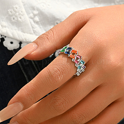 Messing-Fingerringe mit Pavé-Zirkonia für Damen&nbsp;MR6929