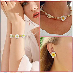 100pcs handgefertigte Fimo 3d Blume Plumeria Perlen&nbsp;CLAY-SC0002-48C