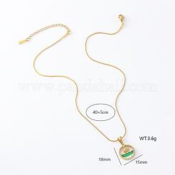 Collier rond plat en acier inoxydable émaillé avec pendentif en forme de voilier pour femme&nbsp;JG5903