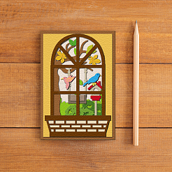 Fensteransicht-Schablonen aus Kohlenstoffstahl&nbsp;DIY-WH0309-2005