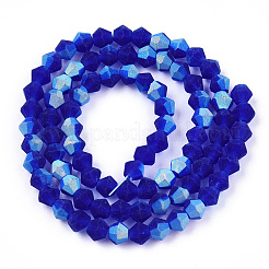Imitieren Sie Stränge aus österreichischen Kristall-Doppelkegel-Mattglasperlen&nbsp;GLAA-F029-TM4mm-A06