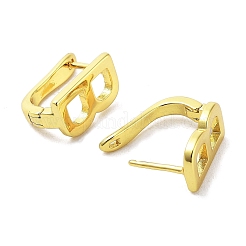 Messing-Buchstaben-Ohrstecker für Damen&nbsp;EJEW-A038-01B-G