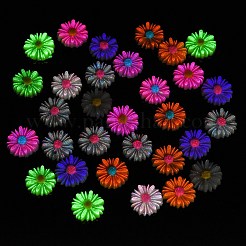 Cabochons décodés en résine lumineuse&nbsp;RESI-K036-08D
