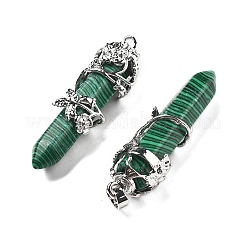 Pendenti di grande malachite sintetica&nbsp;G-A172-16F